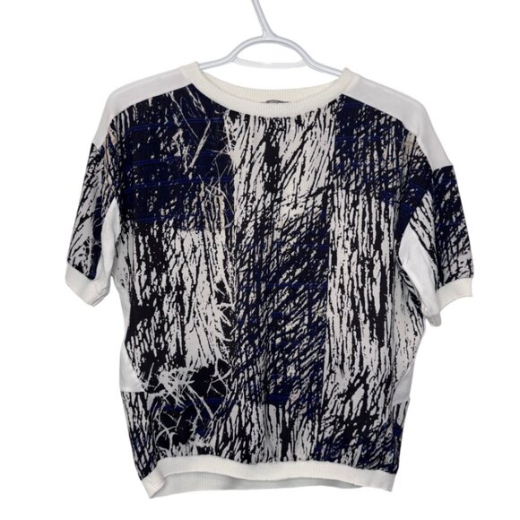 Zara black and white abstract print top size S - Picture 1 of 4